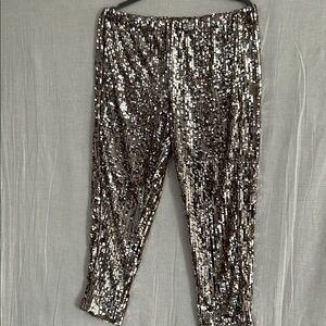 Zara Metallic Sequin Trousers